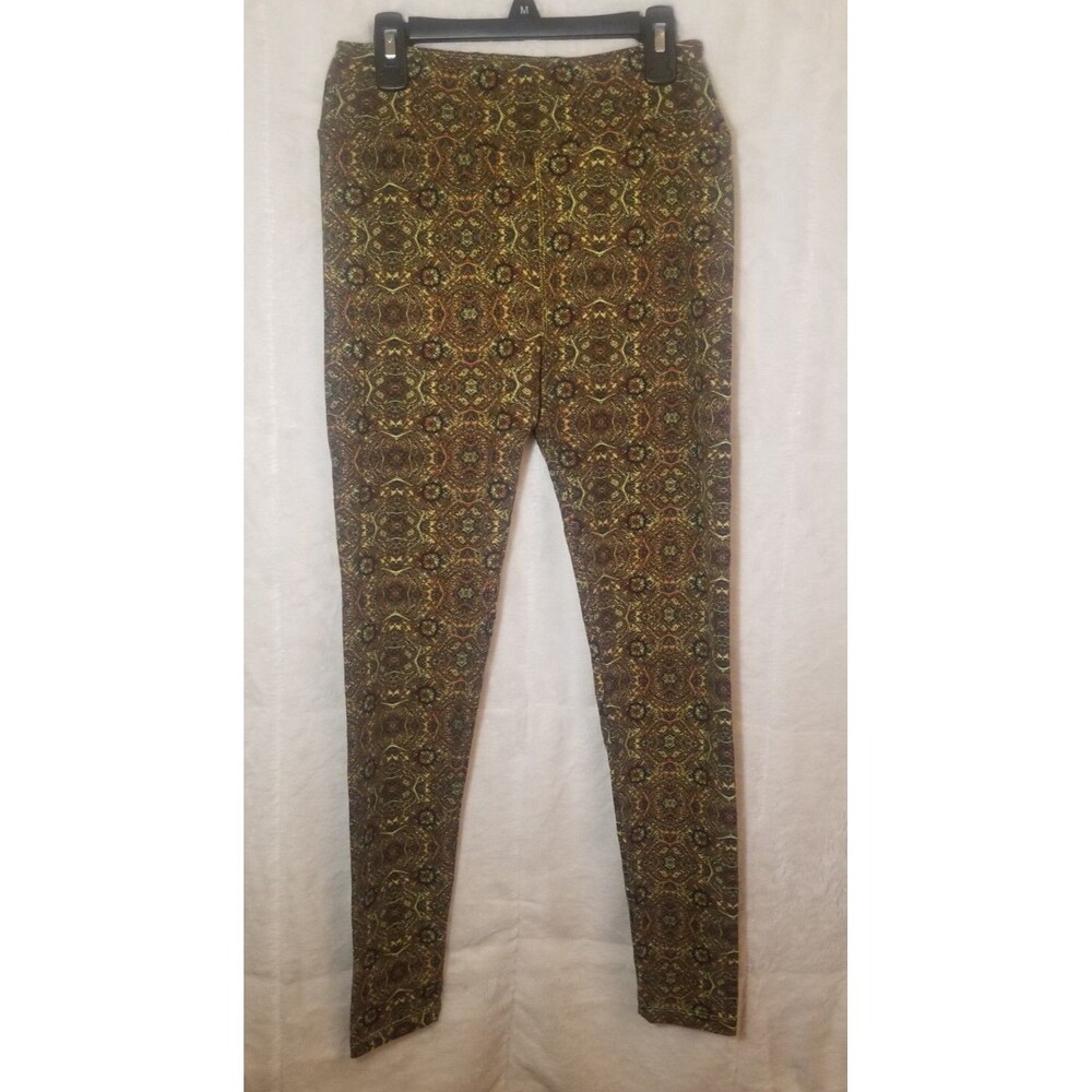 LuLaRoe One Size Leggings Earth Tone Tribal Pattern